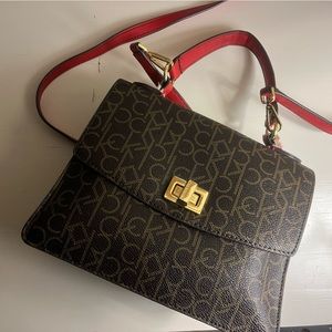 Calvin Klein Handbag with Shoulder Strap and Red Detailing